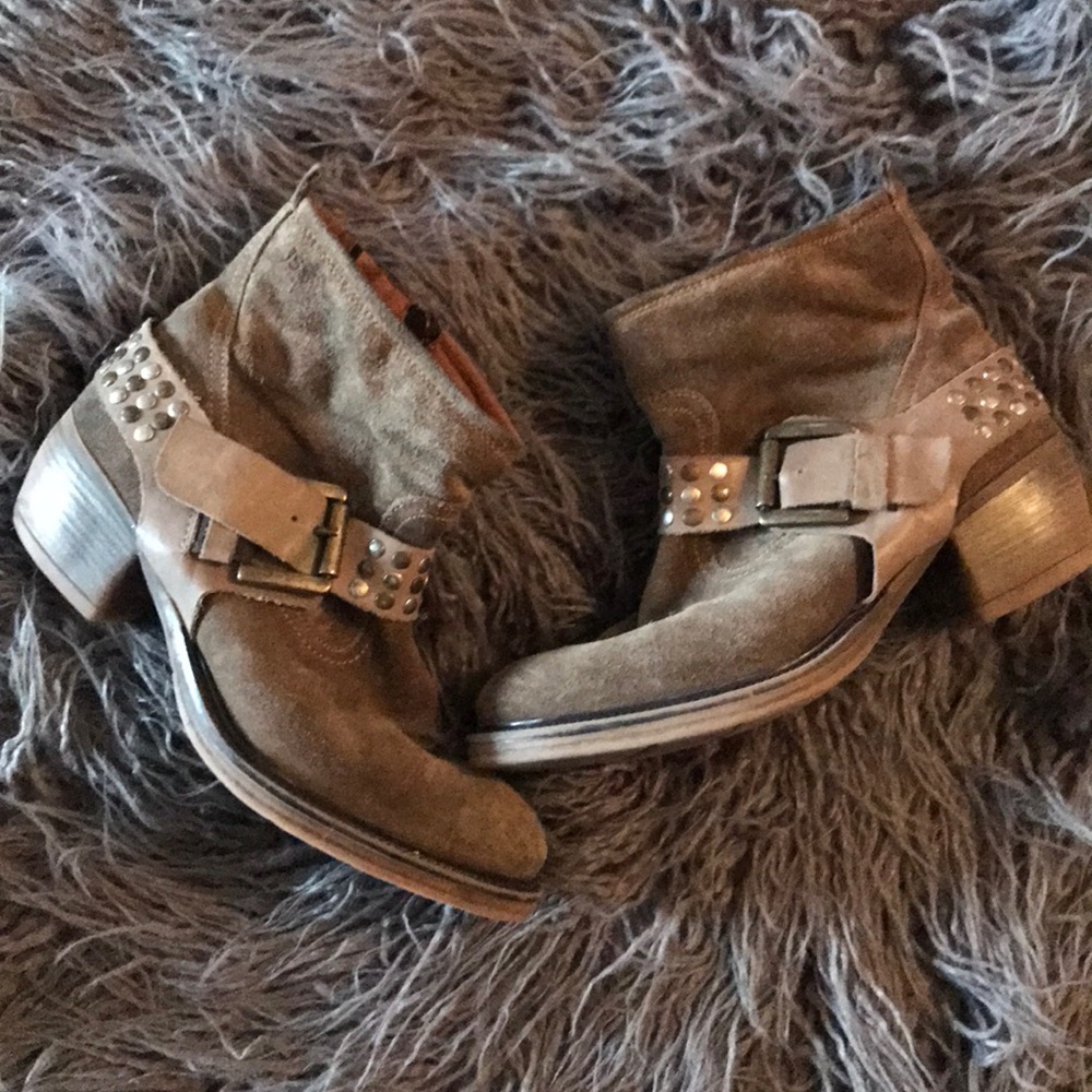 Studded distressed boots